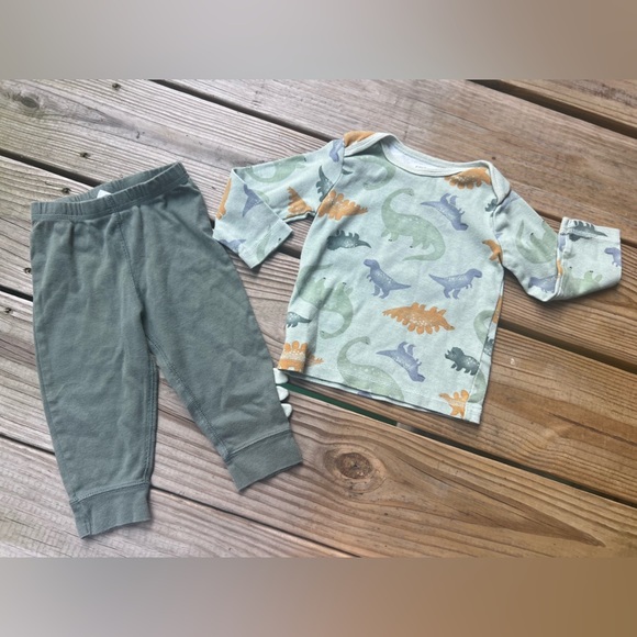 Infant Baby 12M Carter's Dinosaur long sleeve top & pants Set - Picture 1 of 6